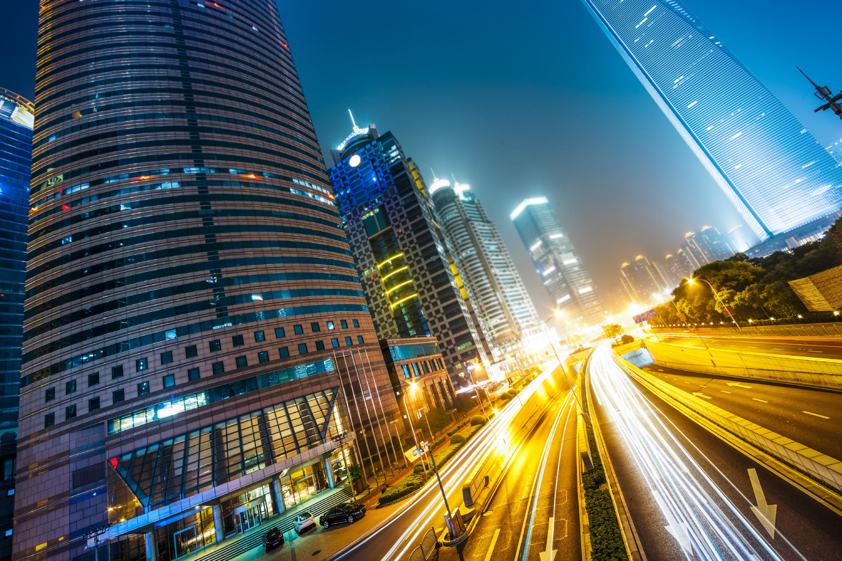 Shanghai street by night - UTStarcom